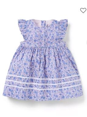Janie and Jack Baby Floral Pintuck Cotton Dress 18-24m NWOT